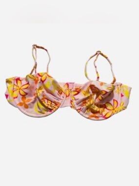 Beach Riot orange ribbed bottom & Blackbough Sofia Bikini Top L